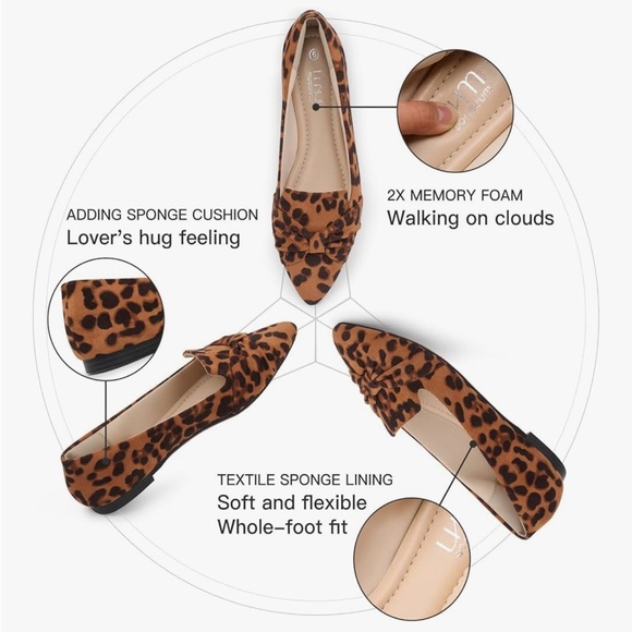 Comfortable Cushion Leopard Print Women's Ballet Flats - Picture 3 of 14
